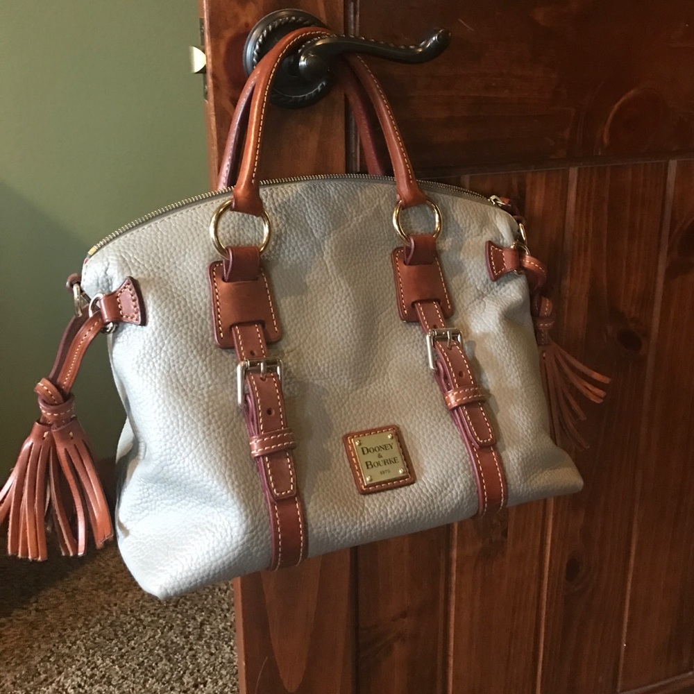 Dooney & Bourke grey & brown satchel barely worn.